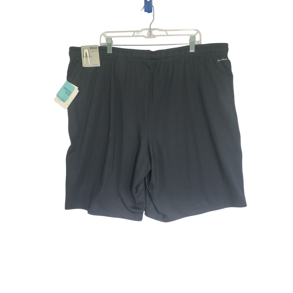 Reebok NWT Mens 2XL Black Shorts Workout PlayDry Gym Performance Training Sports